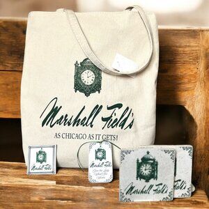 Marshall Field's Canvas "As Chicago As it Gets! " 4 pc Tote Set. NWT.
